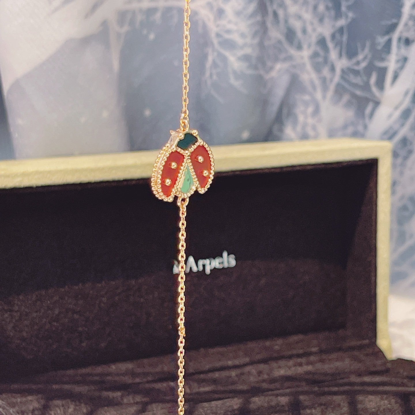[Mystic]LUCKY SPRING 1 MOTIF PINK GOLD BRACELET